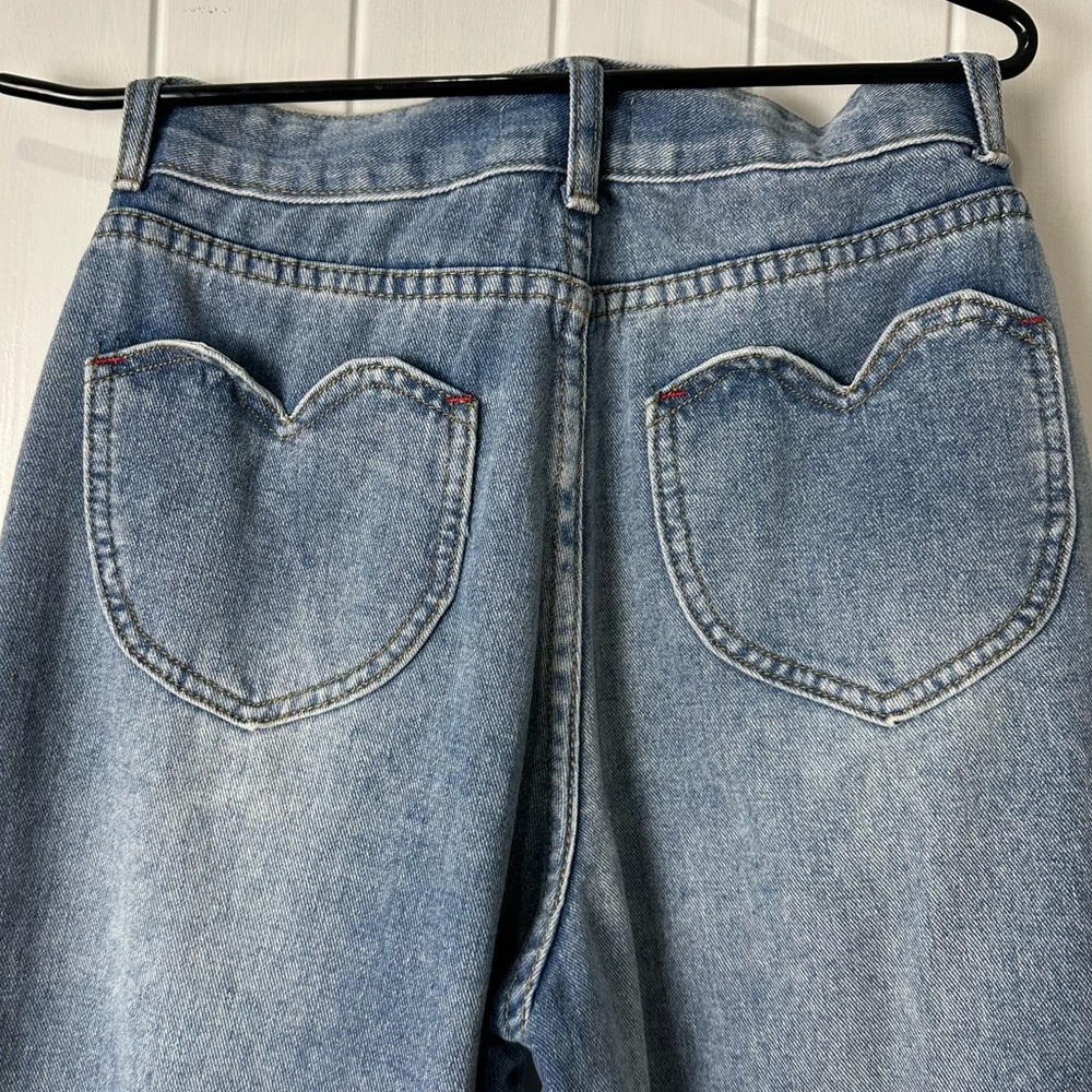 Shinne Classic Blue Women's Straight Leg cutout Jeans size medium - Picture 6 of 8